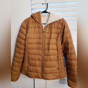 NEW Puffer Jacket w/ Sherpa lining / Mustard/ Tan/ Taupe